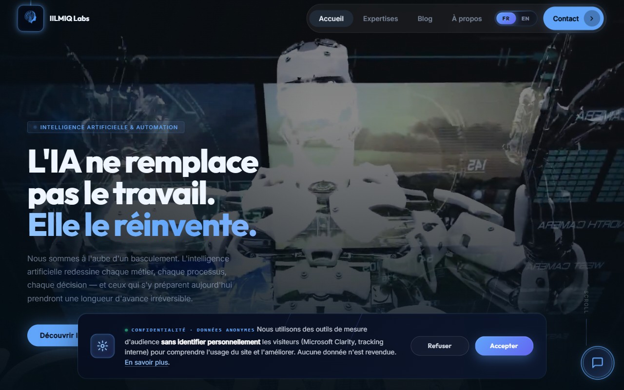 Chatbot IRIS sur iilmiqlabs.com